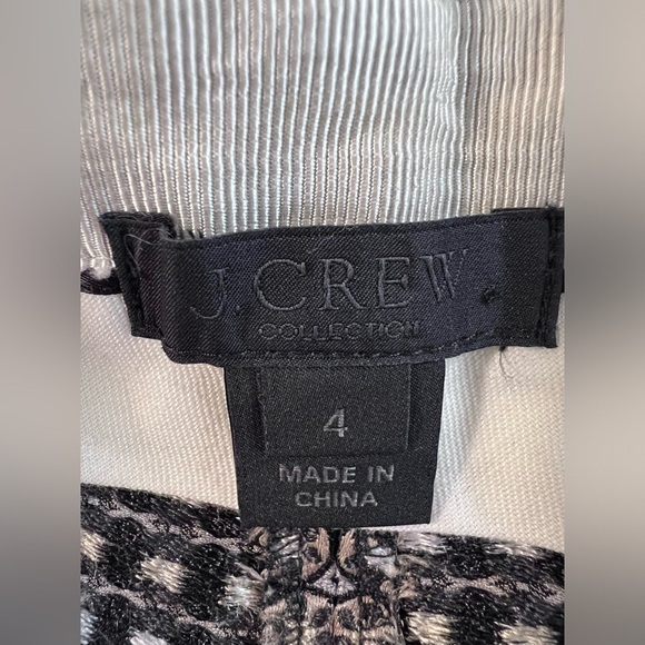 J.Crew Collection Silk  Pants in Silver Black Brown Pattern Women's‎ Sz 4 - Picture 5 of 9
